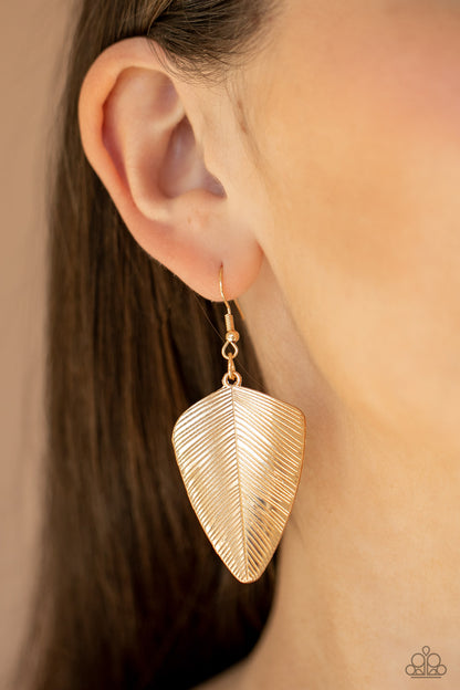One Of The Flock Gold Earring - Paparazzi Accessories