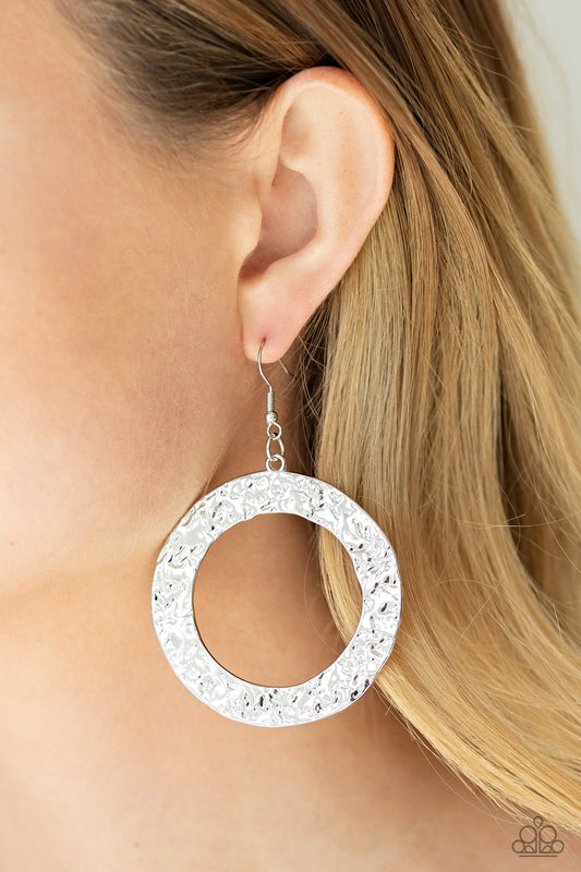 PRIMAL Meridian Silver Earring - Paparazzi Accessories