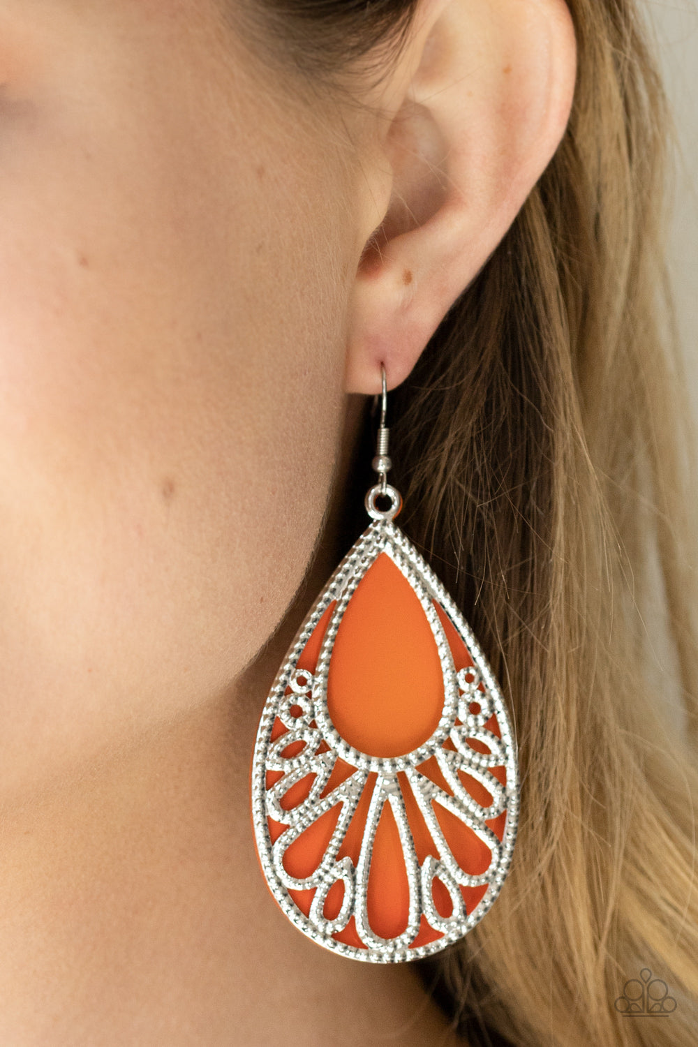 Loud and Proud Orange Earring - Paparazzi Accessories