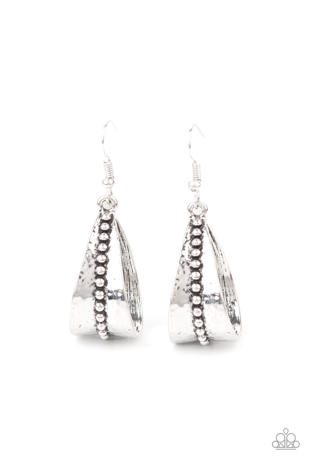 STIRRUP Some Trouble Silver Earring - Paparazzi Accessories