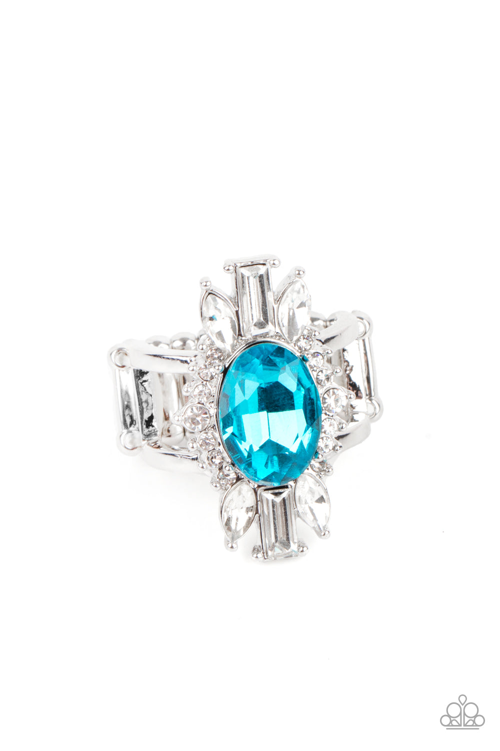 Icy Icon Blue Ring - Paparazzi Accessories