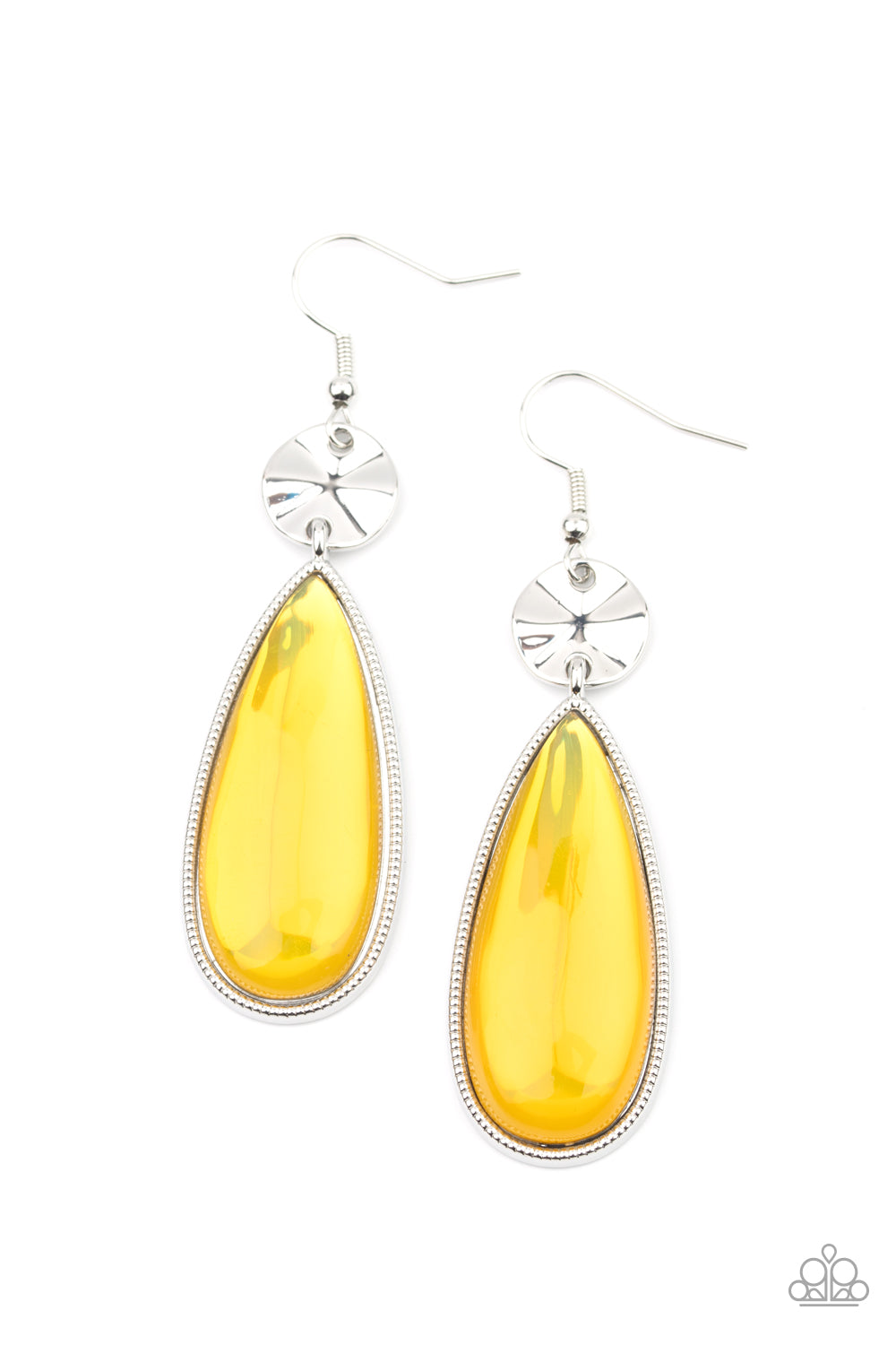 Jaw-Dropping Drama Yellow Earring - Paparazzi Accessories