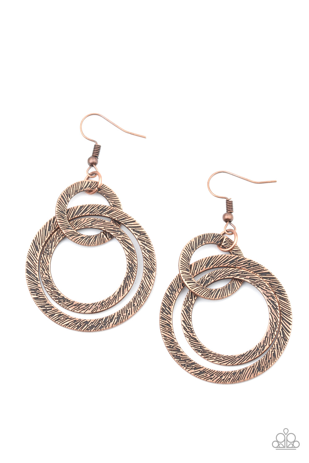 Distractingly Dizzy Copper Earring - Paparazzi Accessories