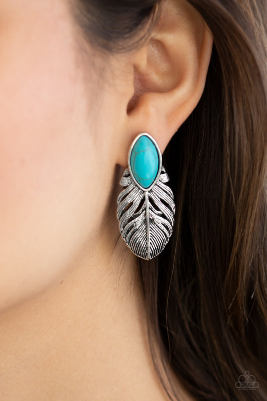 Rural Roadrunner Blue Earring - Paparazzi Accessories