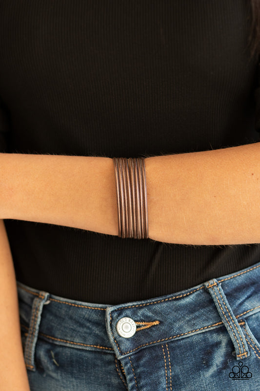 Now Watch Me Stack Copper Cuff Bracelet - Paparazzi Accessories