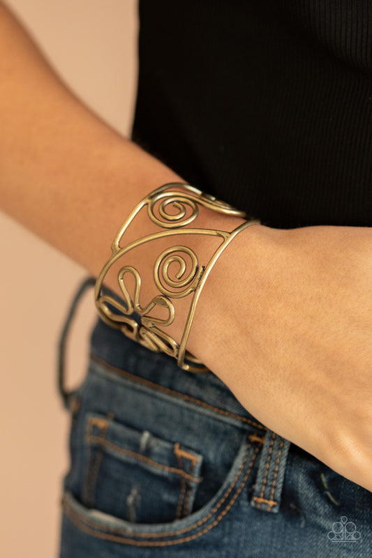 Groovy Sensations Brass Cuff Bracelet - Paparazzi Accessories