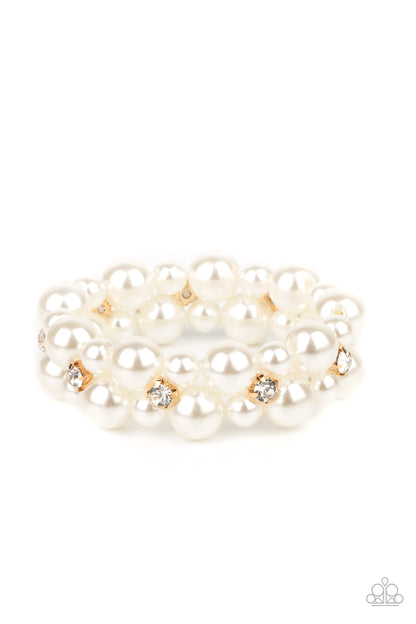 Flirt Alert Gold Pearl Bracelet - Paparazzi Accessories