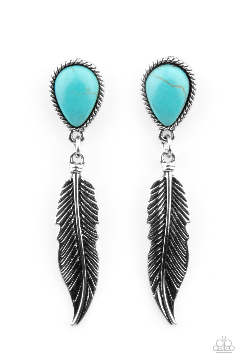 Totally Tran-QUILL Blue Earring - Paparazzi Accessories
