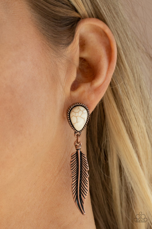 Totally Tran-QUILL Copper Earring - Paparazzi Accessories