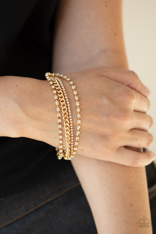 Brilliantly Beaming Gold Bracelet - Paparazzi Accessories