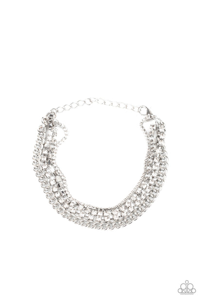 Brilliantly Beaming White Bracelet - Paparazzi Accessories