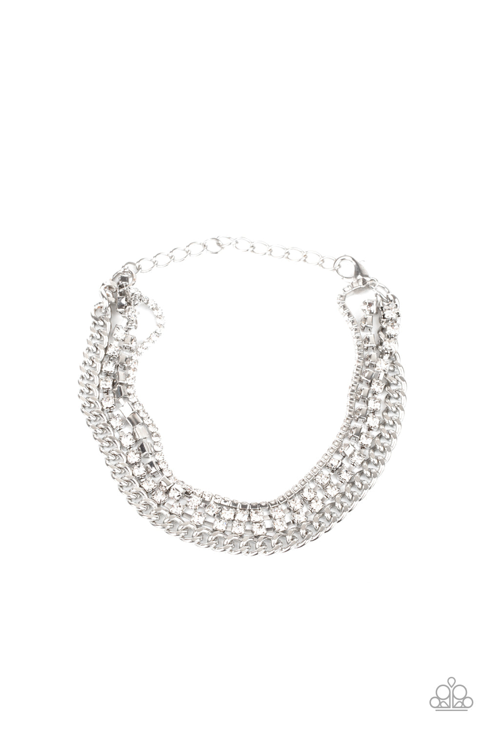Brilliantly Beaming White Bracelet - Paparazzi Accessories