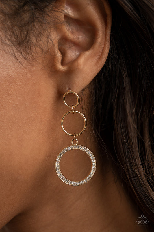 Rule-Breaking Radiance Gold Earring - Paparazzi Accessories