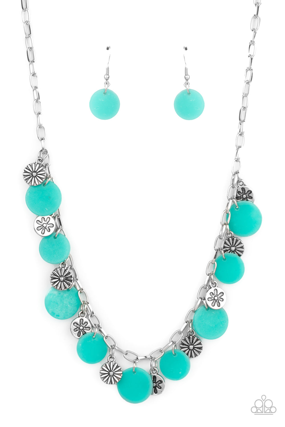 Flower Powered Blue Necklace - Paparazzi Accessories