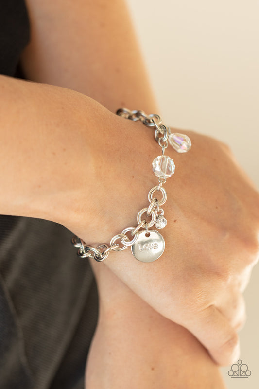 Lovable Luster White Bracelet - Paparazzi Accessories