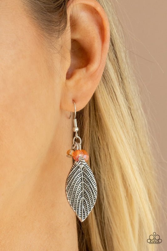 LEAF It To Fate Orange Earring - Paparazzi Accessories