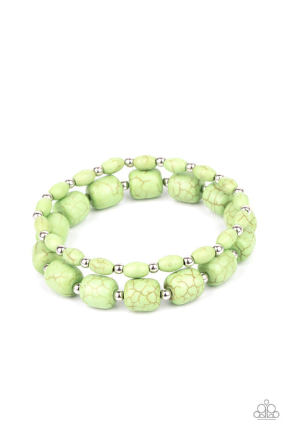 Colorfully Country Green Bracelet - Paparazzi Accessories