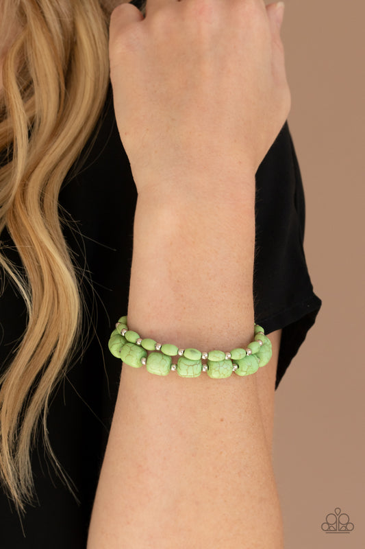 Colorfully Country Green Bracelet - Paparazzi Accessories