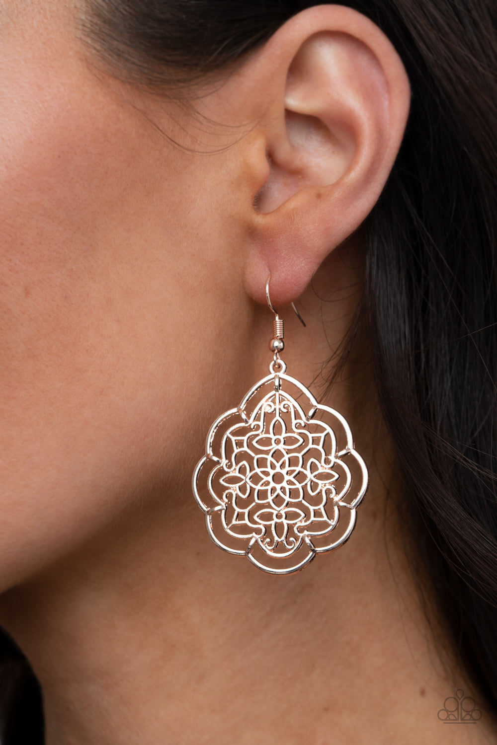 Tour de Taj Mahal Rose Gold Earring - Paparazzi Accessories