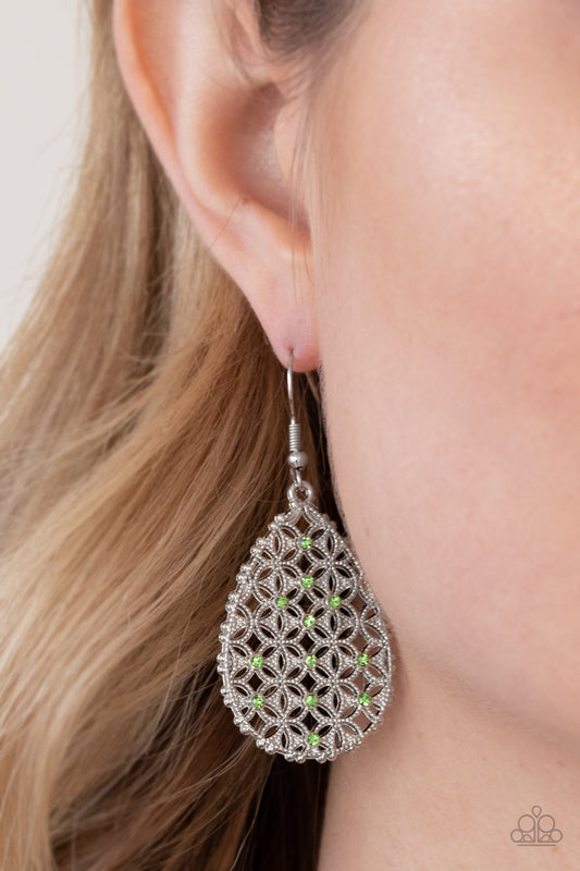 Glorious Gardens Green Earring - Paparazzi Accessories