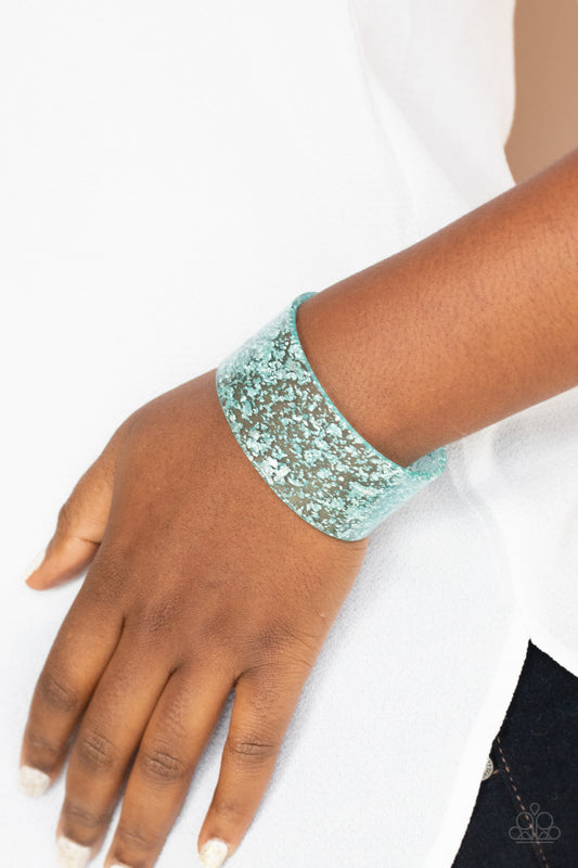 Snap, Crackle, Pop! Blue Cuff Bracelet - Paparazzi Accessories