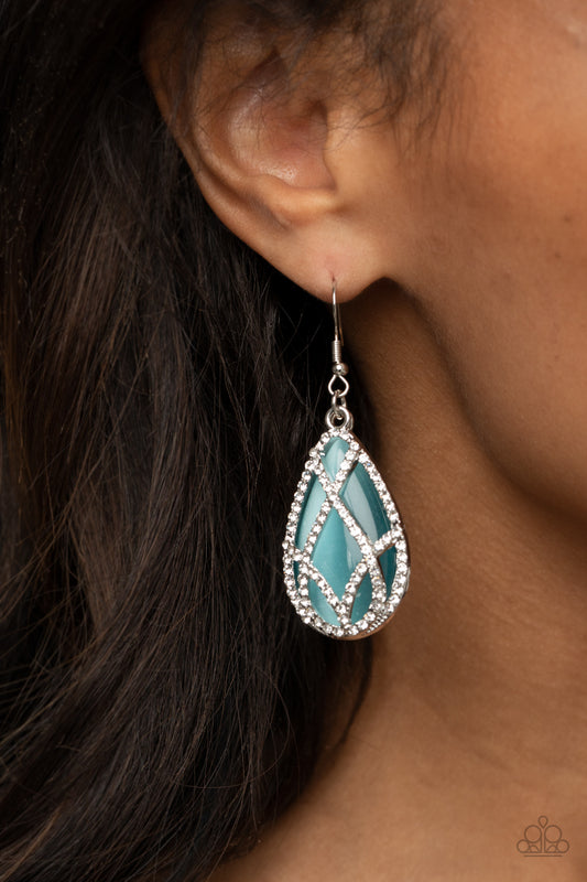 Crawling With Couture Blue Earring - Paparazzi Accessories