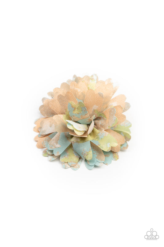 Tie Dyed Eden Orange Hair Clip - Paparazzi Accessories