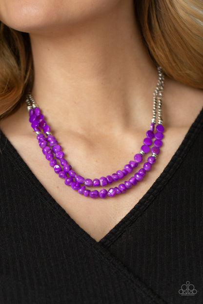 Staycation Status Purple Necklace - Paparazzi Accessories