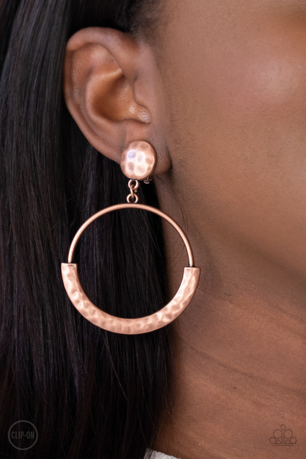 Rustic Horizons Copper Clip-On Earring - Paparazzi Accessories