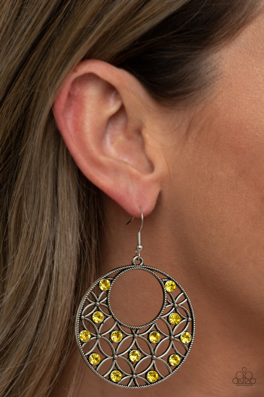 Garden Garnish Yellow Earring - Paparazzi Accessories