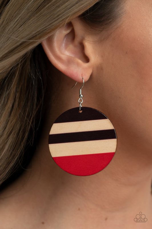 Yacht Party Red Earring - Paparazzi Accessories