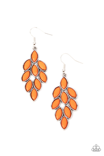 Flamboyant Foliage Orange Earring - Paparazzi Accessories
