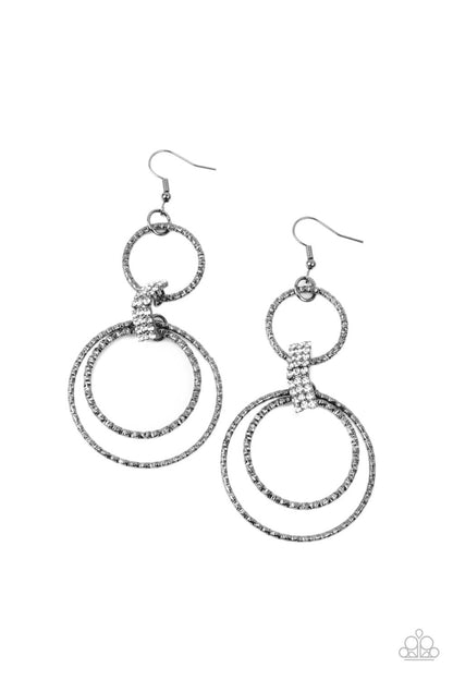 Getting Hitched Black Earring - Paparazzi Accessories