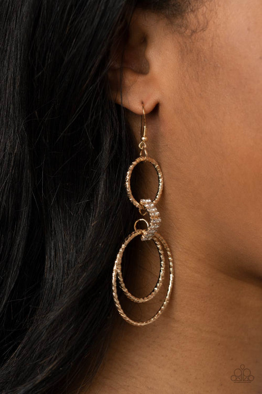 Getting Hitched Gold Earring - Paparazzi Accessories