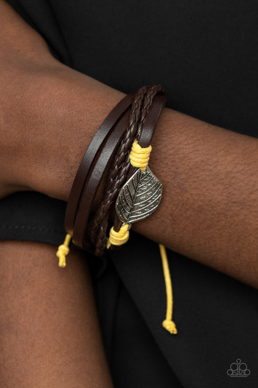 FROND and Center Yellow Urban Bracelet - Paparazzi Accessories