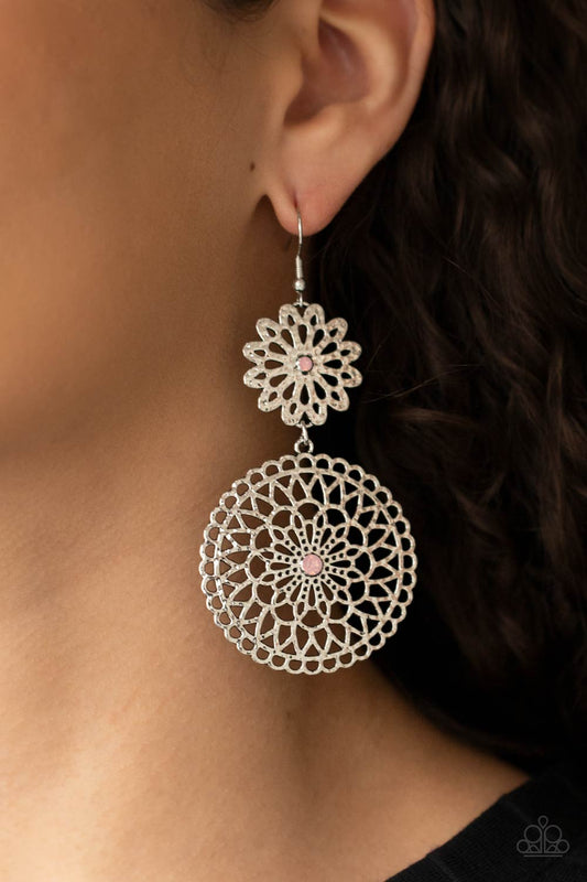 Garden Mantra Pink Earring - Paparazzi Accessories