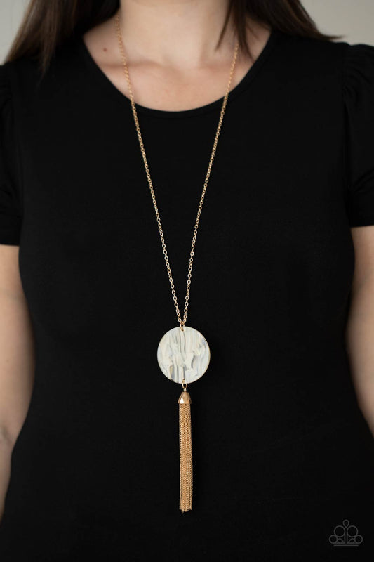 Up FAUX Grabs White Necklace - Paparazzi Accessories