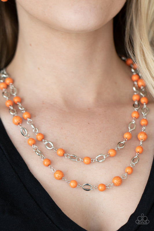 Essentially Earthy Orange Necklace - Paparazzi Accessories