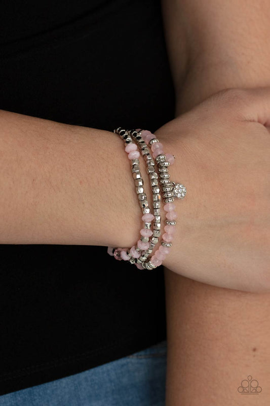 Glacial Glimmer Pink Bracelet - Paparazzi Accessories