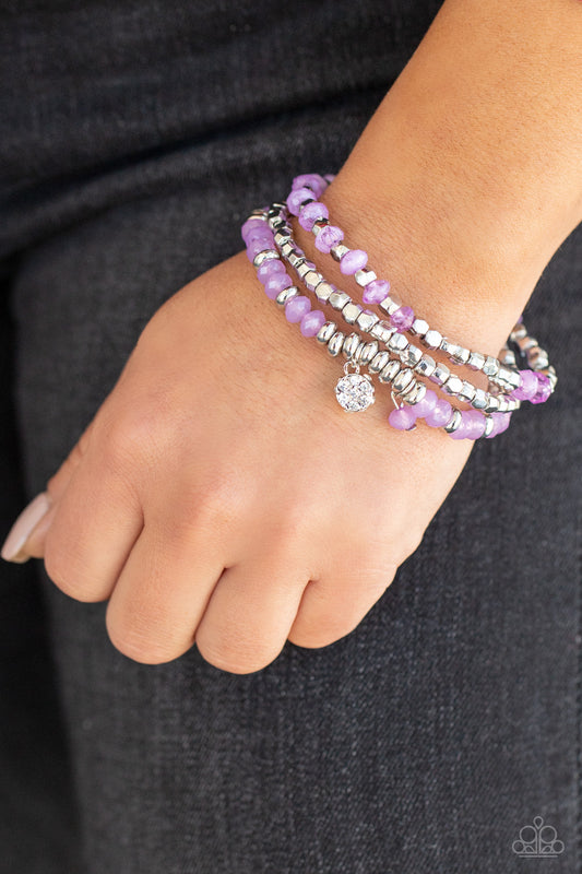 Glacial Glimmer Purple Bracelet - Paparazzi Accessories