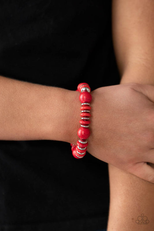 Rustic Rival Red Bracelet - Paparazzi Accessories