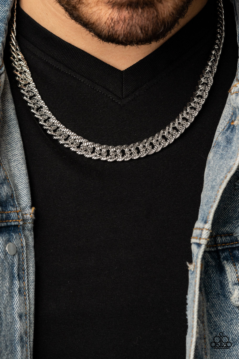 Urban Uppercut Silver Unisex Necklace & Bracelet Set - Paparazzi Accessories