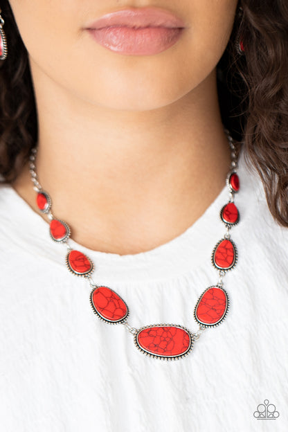 Elemental Eden & Elemental Exploration Red Necklace & Bracelet Set - Paparazzi Accessories