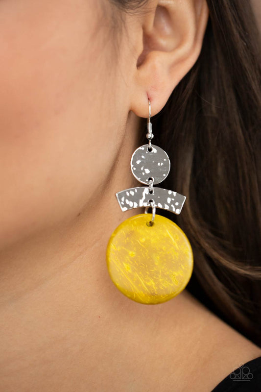 Diva Of My Domain Yellow Earring - Paparazzi Accessories