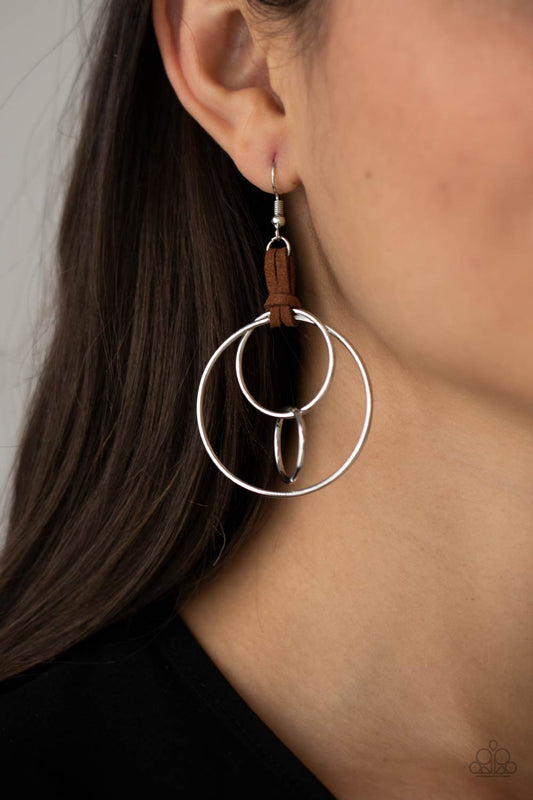 Fearless Fusion Brown Earring - Paparazzi Accessories