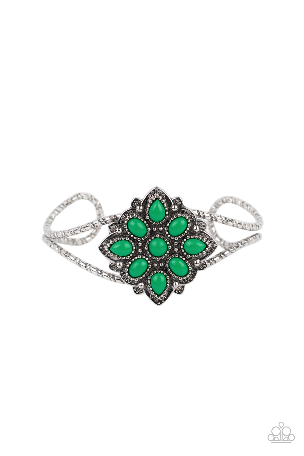 Happily Ever APPLIQUE Green Cuff Bracelet - Paparazzi Accessories