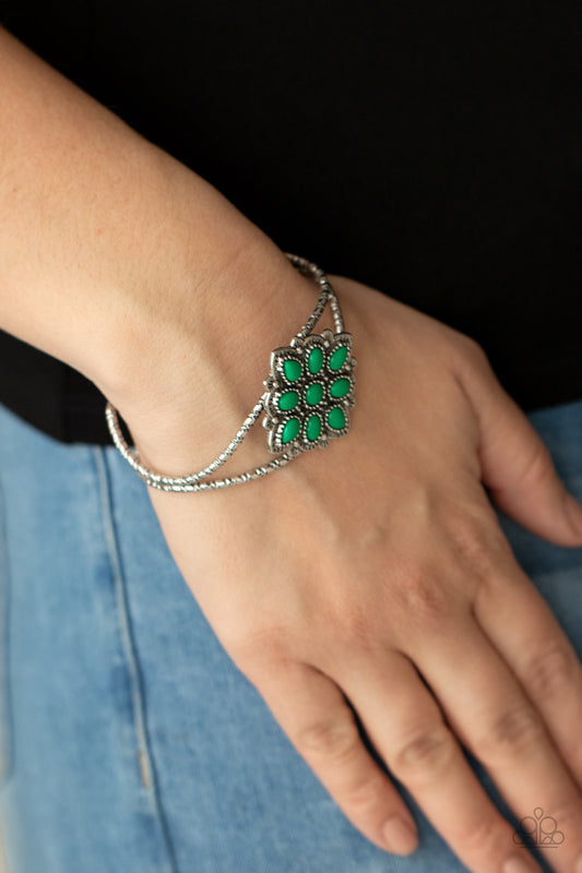 Happily Ever APPLIQUE Green Cuff Bracelet - Paparazzi Accessories