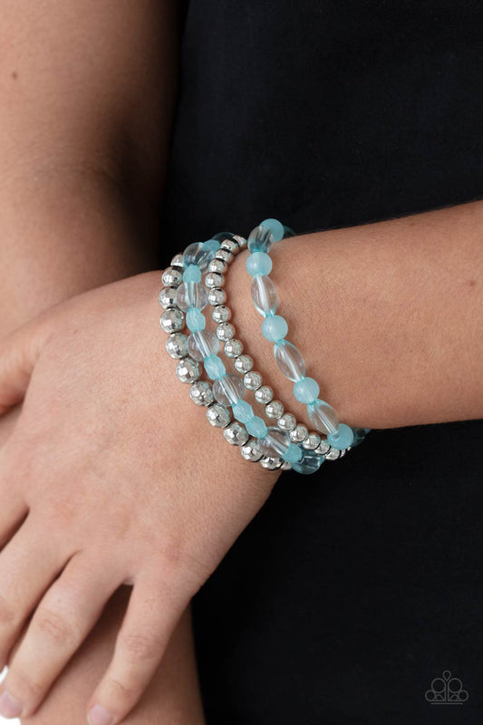 Delightfully Disco Blue Bracelet - Paparazzi Accessories