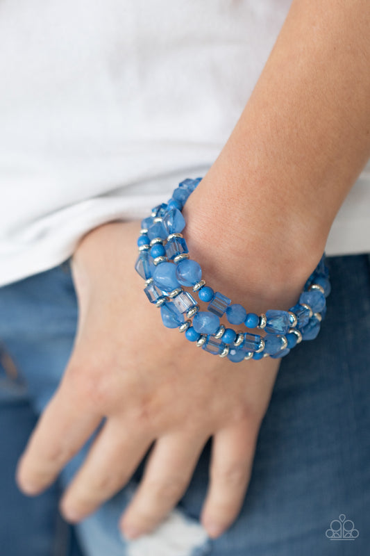 Girly Girl Glimmer Blue Bracelet - Paparazzi Accessories