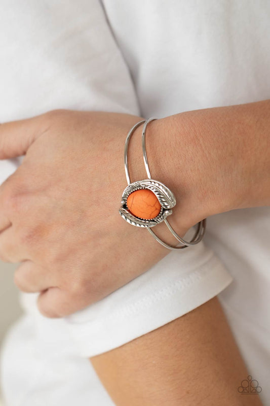 Living Off The BANDLANDS Orange Cuff Bracelet - Paparazzi Accessories
